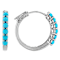 Dainty Turquoise Sterling Silver Hoop Earrings 3mm