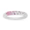 Pink And White Cubic Zirconia Rhodium Over Sterling Silver Ring 0.21ctw