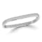 Rachel Zoe Pave CZ Square Bangle Bracelet in Rhodium Over Sterling Silver