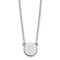 Rhodium Over Sterling Silver Tiny Circle Block Letter S Initial Necklace