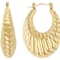 Gold-Tone Oversized Textured Hoop Earrings