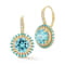 Rachel Zoe Blue CZ and Turquoise Halo Drop Earrings in 14K Gold Over
Sterling Silver
