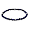 Blue Lapis Lazuli Beaded Stretch Bracelet In Sterling Silver