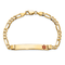 14k Yellow Gold Medical Red Enamel Figaro Link ID Bracelet