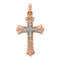 14k Two-tone Gold Textured Diamond Cross Pendant