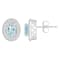 6x4mm Oval Aquamarine 1/5 ctw Diamond Rhodium Over Sterling Silver Halo
Stud Earrings
