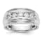 Rhodium Over 14K White Gold Lab Grown Diamond Men's Band