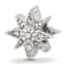 Sterling Silver Textured and Polished Cubic Zirconia Star Bead