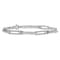 Rhodium Over Sterling Silver Fancy Cubic Zirconia Link with 1-inch
Extension Bracelet