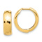 14k Yellow Gold 5/8" Polished and Diamond-Cut Huggie Hoop Earrings