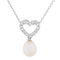 7-7.5mm Drop White Cultured Freshwater Pearl and CZ Rhodium Over
Sterling Silver Pendant