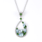 Teardrop Multi Color Gemstone Fashion Pendant Necklace, Rhodium Over
Sterling Silver