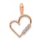 14k Rose Gold Diamond Heart Pendant