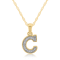 White Diamond Accent 10k Yellow Gold C Initial Pendant With 18” Rope Chain