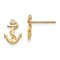 14K Yellow Gold Cubic Zirconia Children's Anchor Post Earrings
