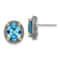 Sterling Silver Antiqued with 14K Accent Swiss Blue Topaz Earrings