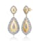Two-Tone CZ Drop Earrings In 14K Gold Over Brass