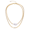Pear Shape Freshwater Pearl Layered Necklace In 14K Gold Over Sterling Silver