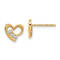 14k Yellow Gold Cubic Zirconia Heart Post Earrings