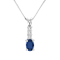 0.60ctw Sapphire and Diamond Pendant in 14K White Gold