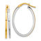 14k Yellow Gold and 14k White Gold 1 1/16" Polished Oval Double
Hoop Earrings