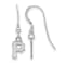 Rhodium Over Sterling Silver MLB LogoArt Pittsburgh Pirates Dangle Earrings