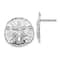 Rhodium Over 14k White Gold 16.1mm Textured Large Sand Dollar Stud Earrings