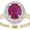 Ruby And Diamond Halo Ring In 10K Gold