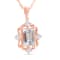 Octagonal Aquamarine and Cubic Zirconia 18K Rose Gold Over Sterling
Silver Pendant with chain, 2ctw
