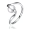 Pear Shape Freshwater Pearl Double Weave Band Ring In Sterling Silver