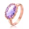 Amethyst Color CZ Cocktail Ring In 18K Rose Gold Over Sterling Silver