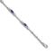 Rhodium Over 14k White Gold Diamond and Tanzanite Bracelet