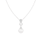 White Cultured Freshwater Pearl and Diamond 14K White Gold Pendant 8-8.5mm