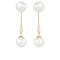 White Cultured Freshwater Pearl 14k Yellow Gold Earrings 7-7.5mm