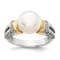 Sterling Silver Antiqued with 14K Accent Diamond and Freshwater Cultured
Pearl Ring