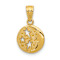 14k Yellow Gold Textured Moon and Stars Pendant