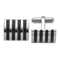 Stainless Steel Polished with Black Enamel Stripes Cuff Links