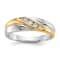 10K Two-tone Yellow and White Gold Diamond Men's Ring 0.15ctw