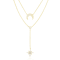 Sterling Statements 14K Yellow Gold Over Sterling Silver CZ Celestial
Double Layer Necklace