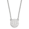 Rhodium Over Sterling Silver NHL LogoArt Boston Bruins Small Pendant Necklace