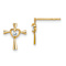 14k Yellow Gold Children's Cubic Zirconia Cross with Heart Stud Earrings