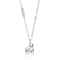 Geometric Heart Pendant Necklace In Rhodium Over Brass