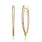 Marquise-Shaped CZ Inside-Out Hoop Earrings In 14K Gold Over Sterling Silver