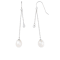 9-10mm White Cultured Freshwater Pearl and Cubic Zirconia Rhodium Over
Sterling Silver Earrings