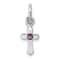 Rhodium Over Sterling Silver Child's June Preciosca Crystal Cross Pendant