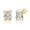 Wavy Square CZ Stud Earrings In 14K Gold Over Sterling Silver