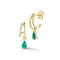 Rachel Zoe Green Pear CZ Dangle Double Hoop Earrings in 14K Gold Over
Sterling Silver