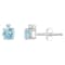4mm Round Aquamarine with Diamond Accents 14k White Gold Stud Earrings