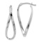 Rhodium Over 14k White Gold 3/8" Small Twisted Hoop Earrings