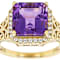 Amethyst Square Octagonal And White Zircon Ring In 18K Gold Over
Sterling Silver 3.96ctw